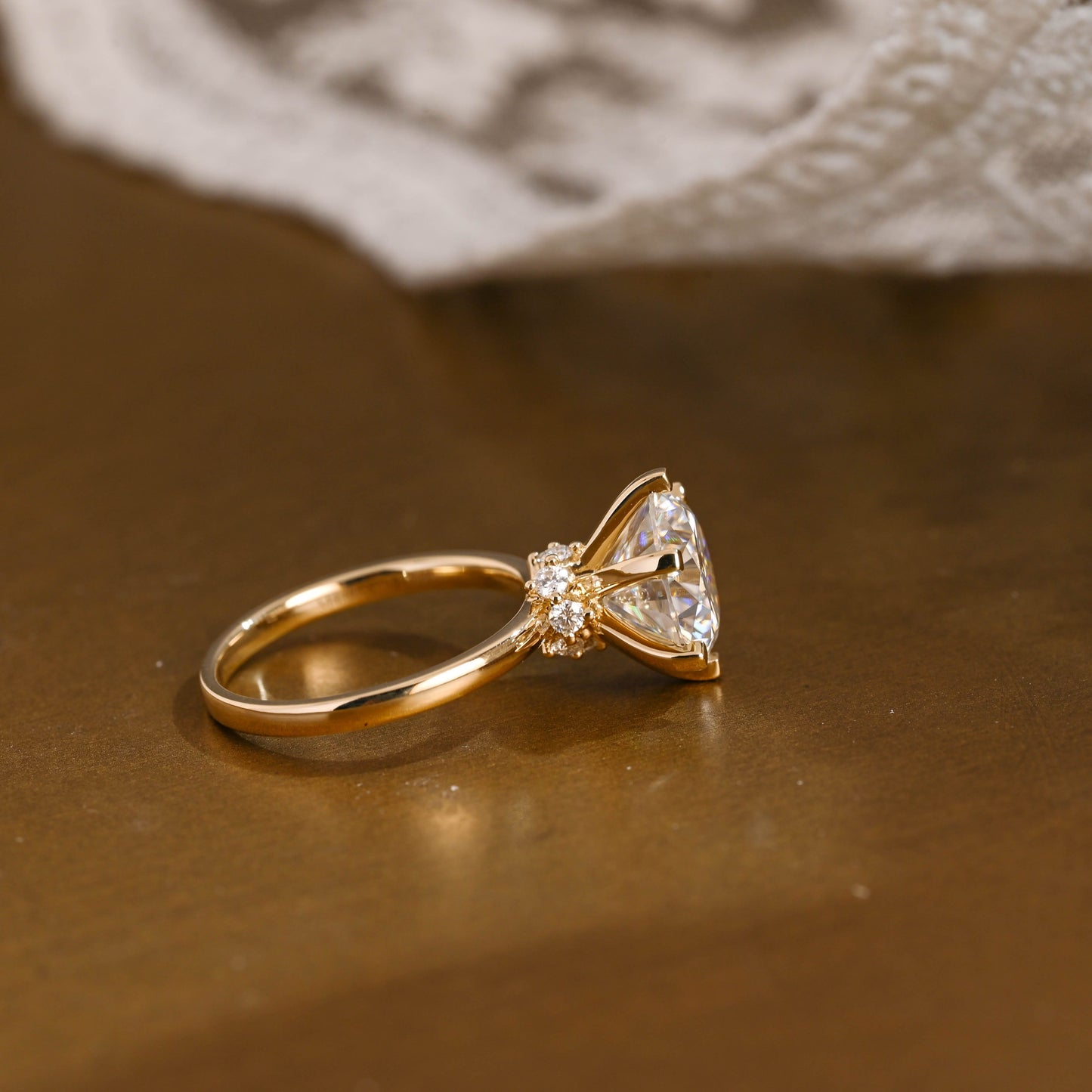 2 CT Round Three Stones Lab Grown Diamond Engagement Ring