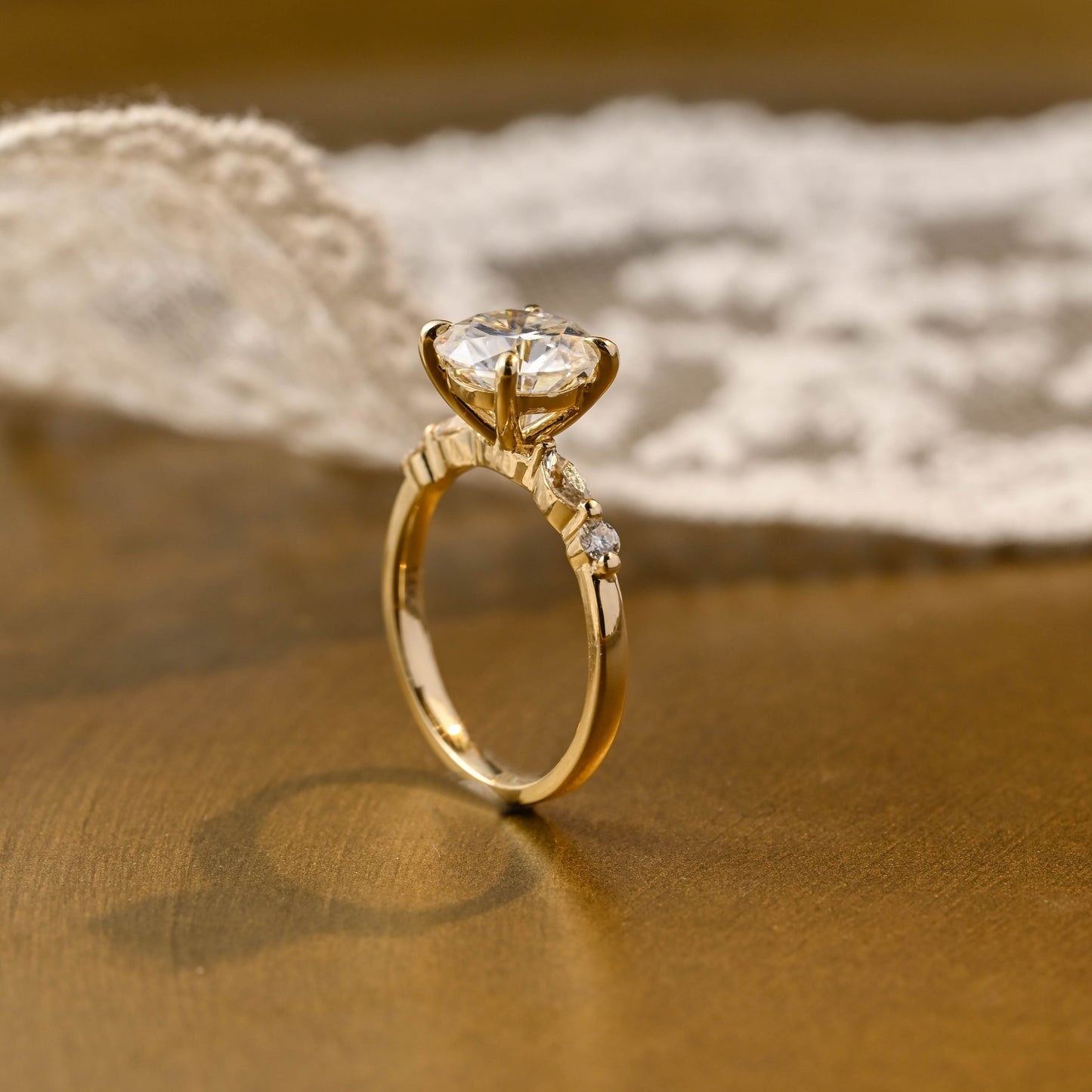 2 CT Round Three Stones Lab Grown Diamond Engagement Ring