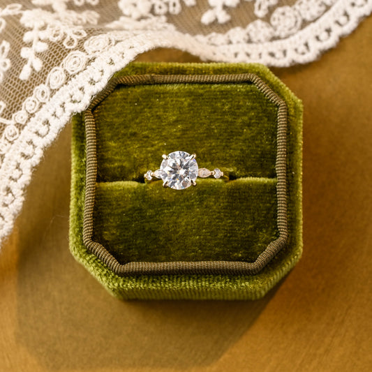 2 CT Round Three Stones Lab Grown Diamond Engagement Ring