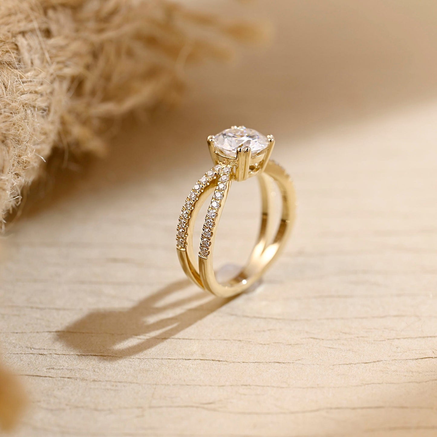 2 CT Round Three Stones Lab Grown Diamond Engagement Ring