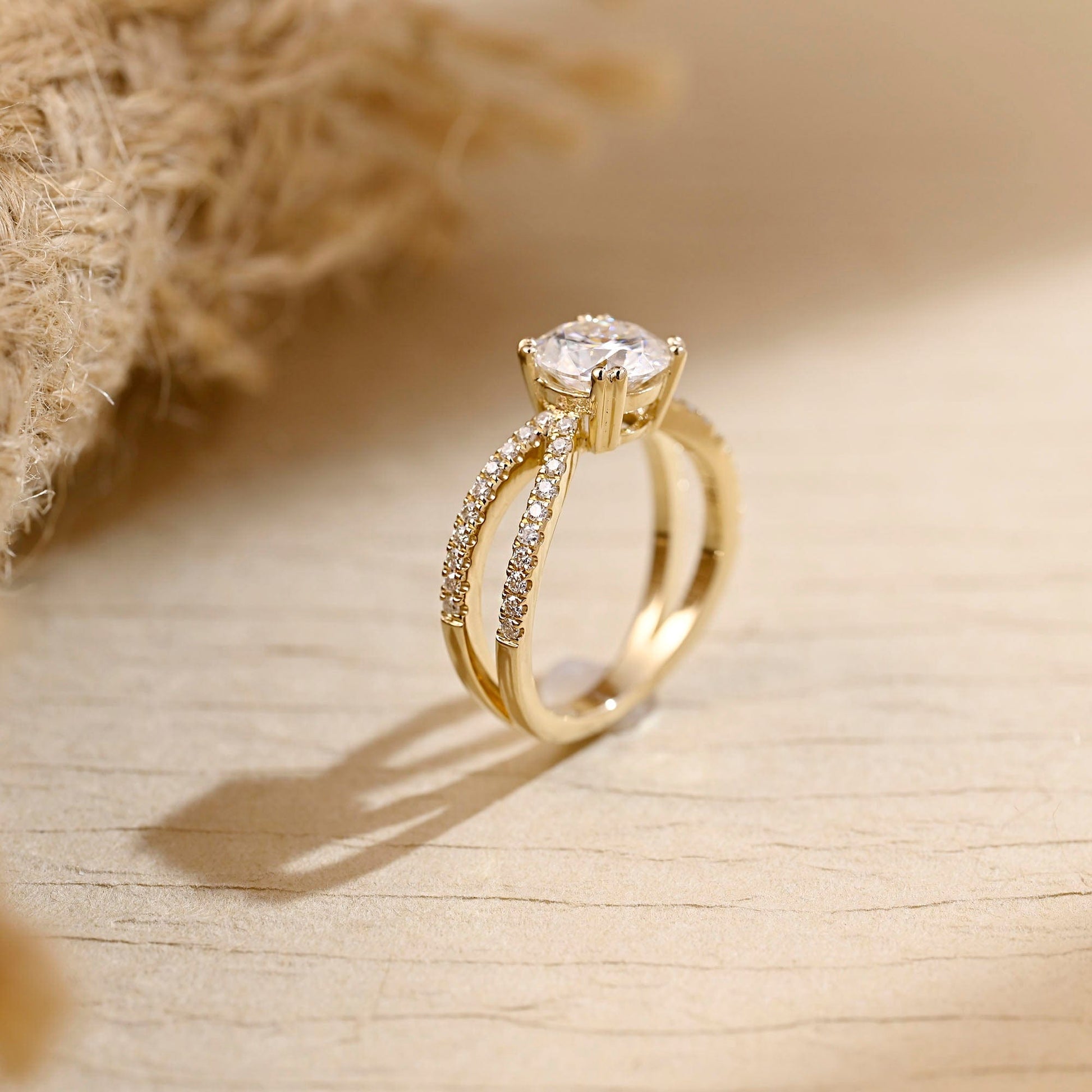 2 CT Round Three Stones Lab Grown Diamond Engagement Ring