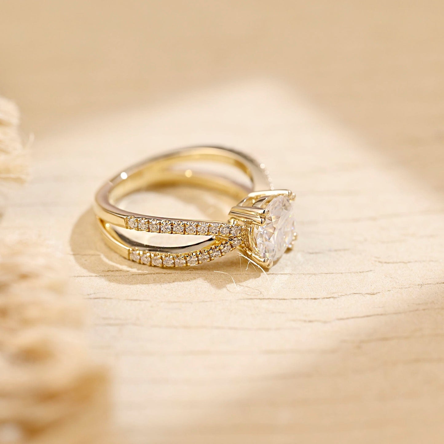 2 CT Round Three Stones Lab Grown Diamond Engagement Ring