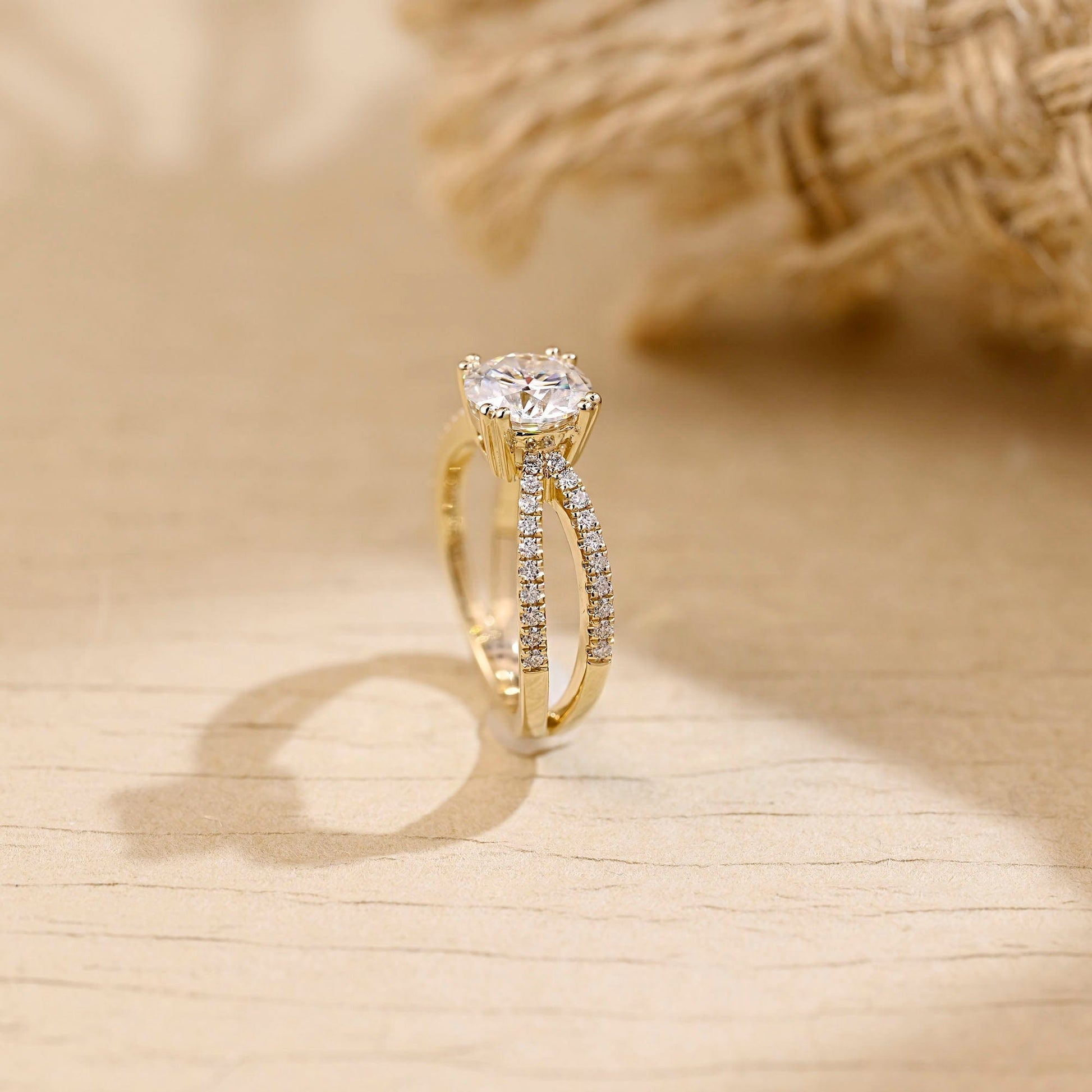 2 CT Round Three Stones Lab Grown Diamond Engagement Ring