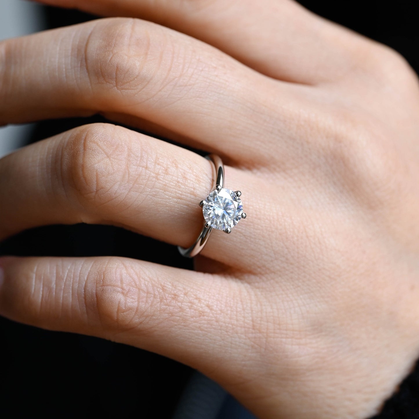 2 CT Round Three Stones Lab Grown Diamond Engagement Ring