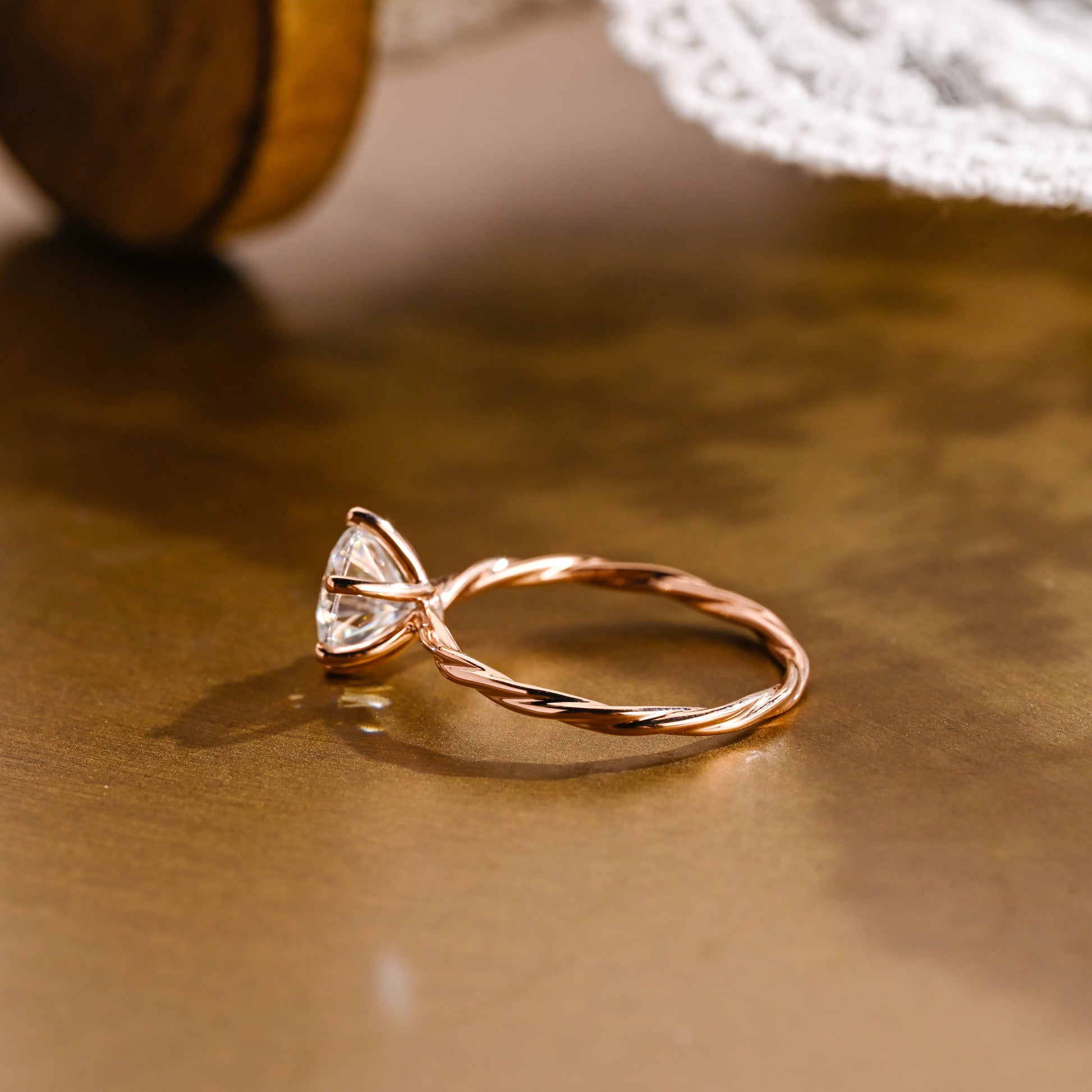 2 CT Round Three Stones Lab Grown Diamond Engagement Ring