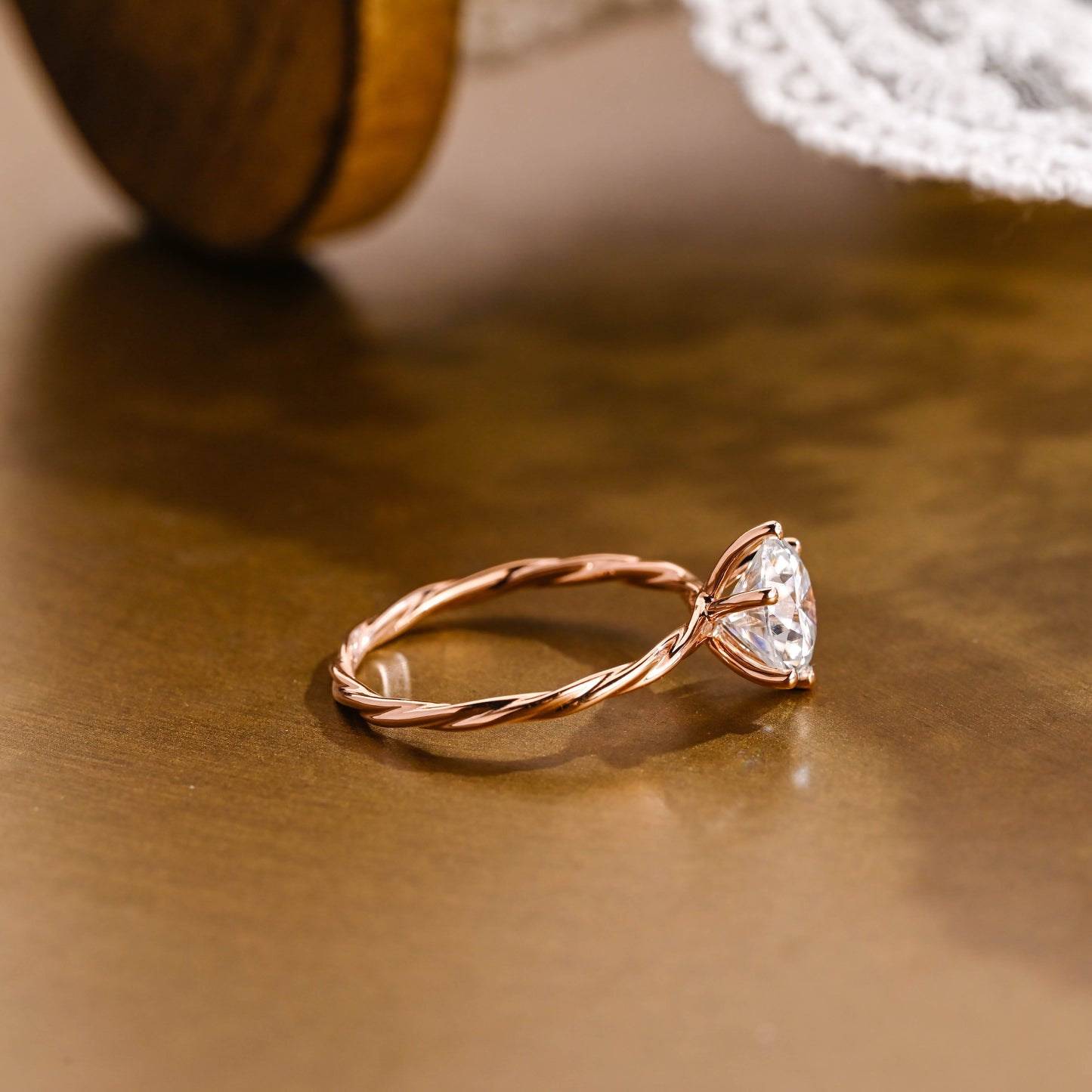 2 CT Round Three Stones Lab Grown Diamond Engagement Ring