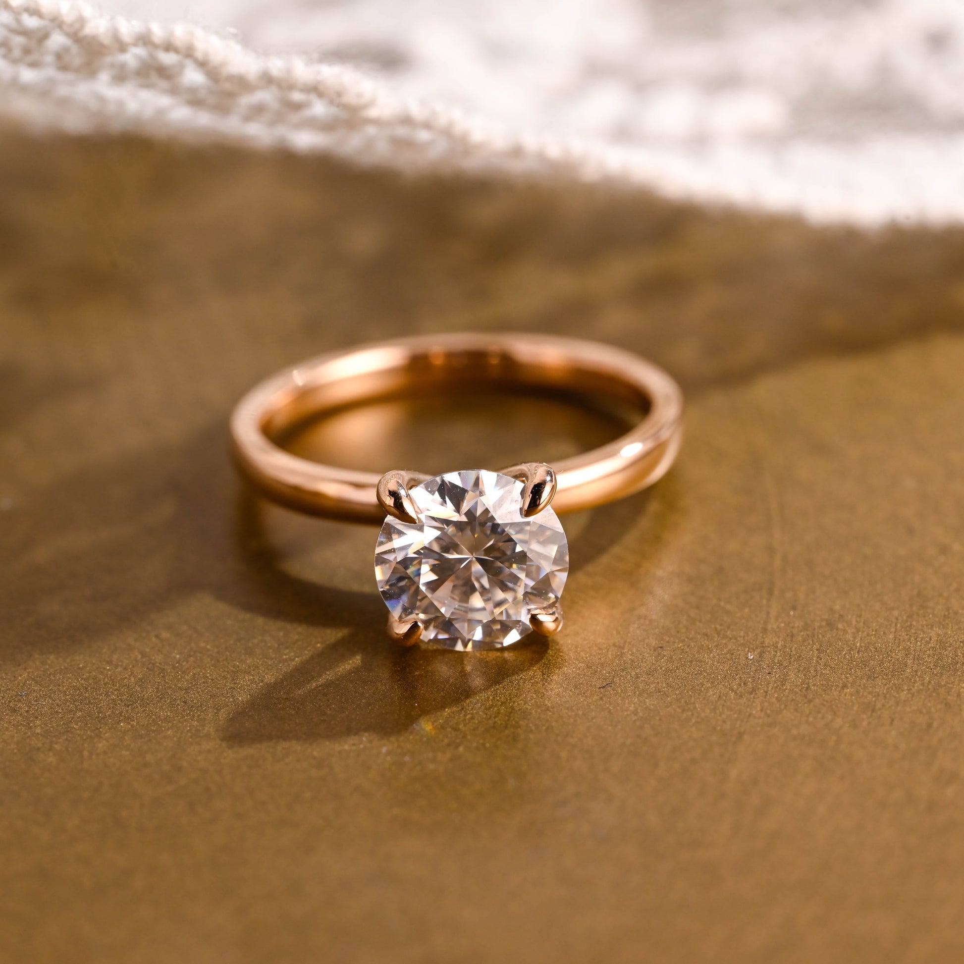 2 CT Round Three Stones Lab Grown Diamond Engagement Ring