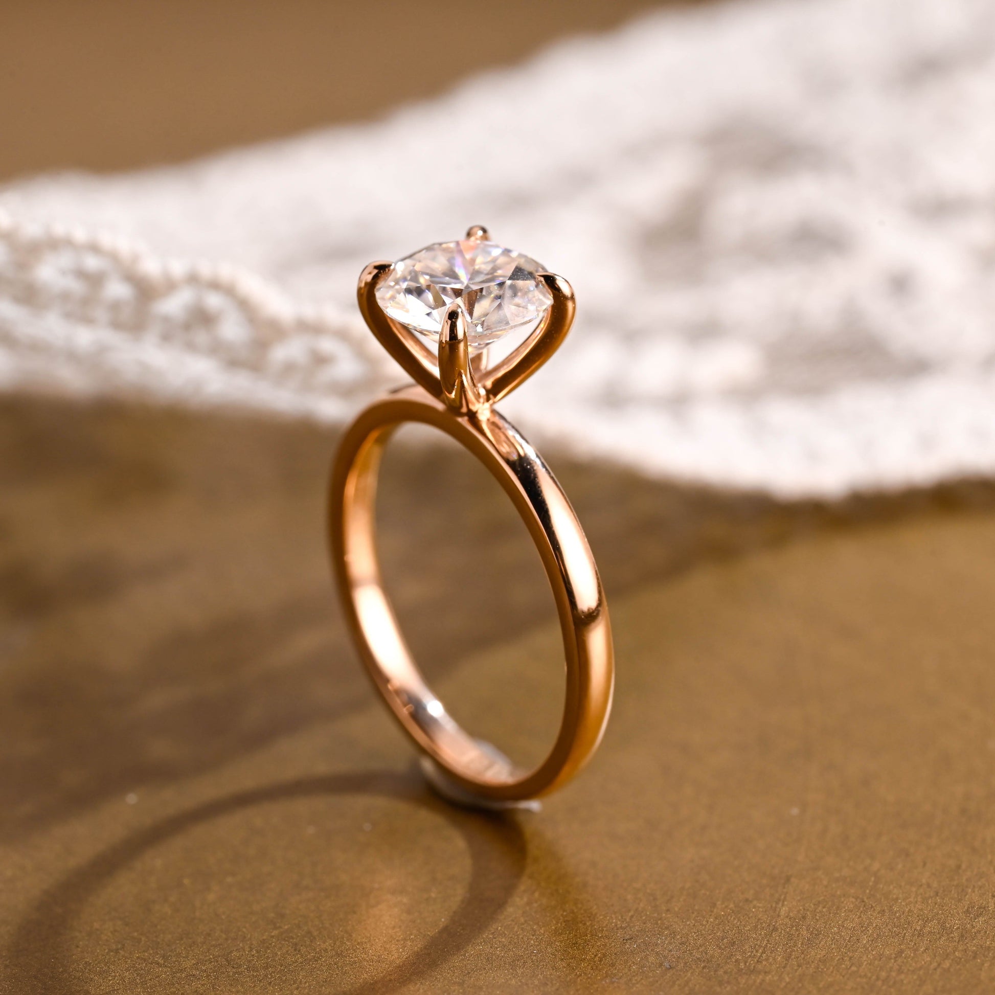 2 CT Round Three Stones Lab Grown Diamond Engagement Ring