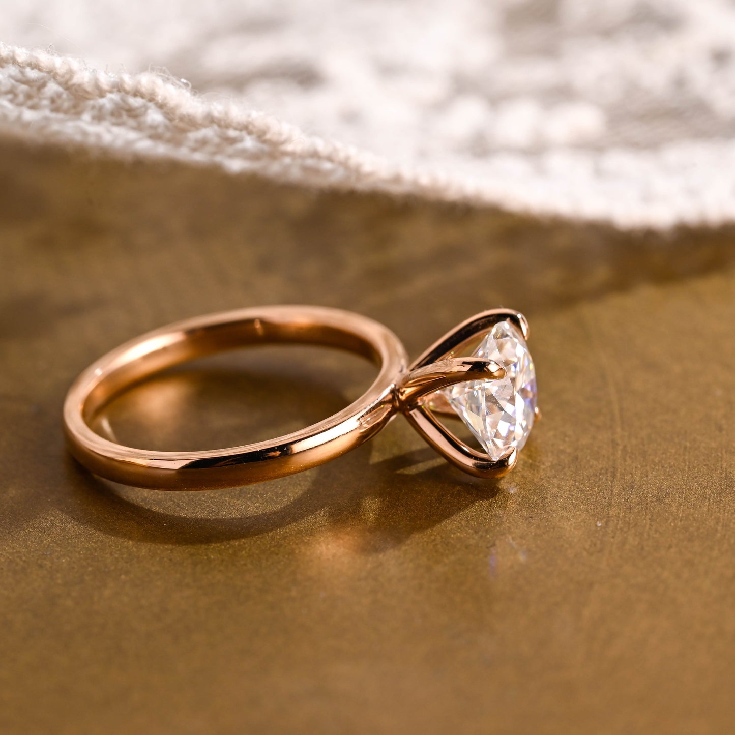 2 CT Round Three Stones Lab Grown Diamond Engagement Ring