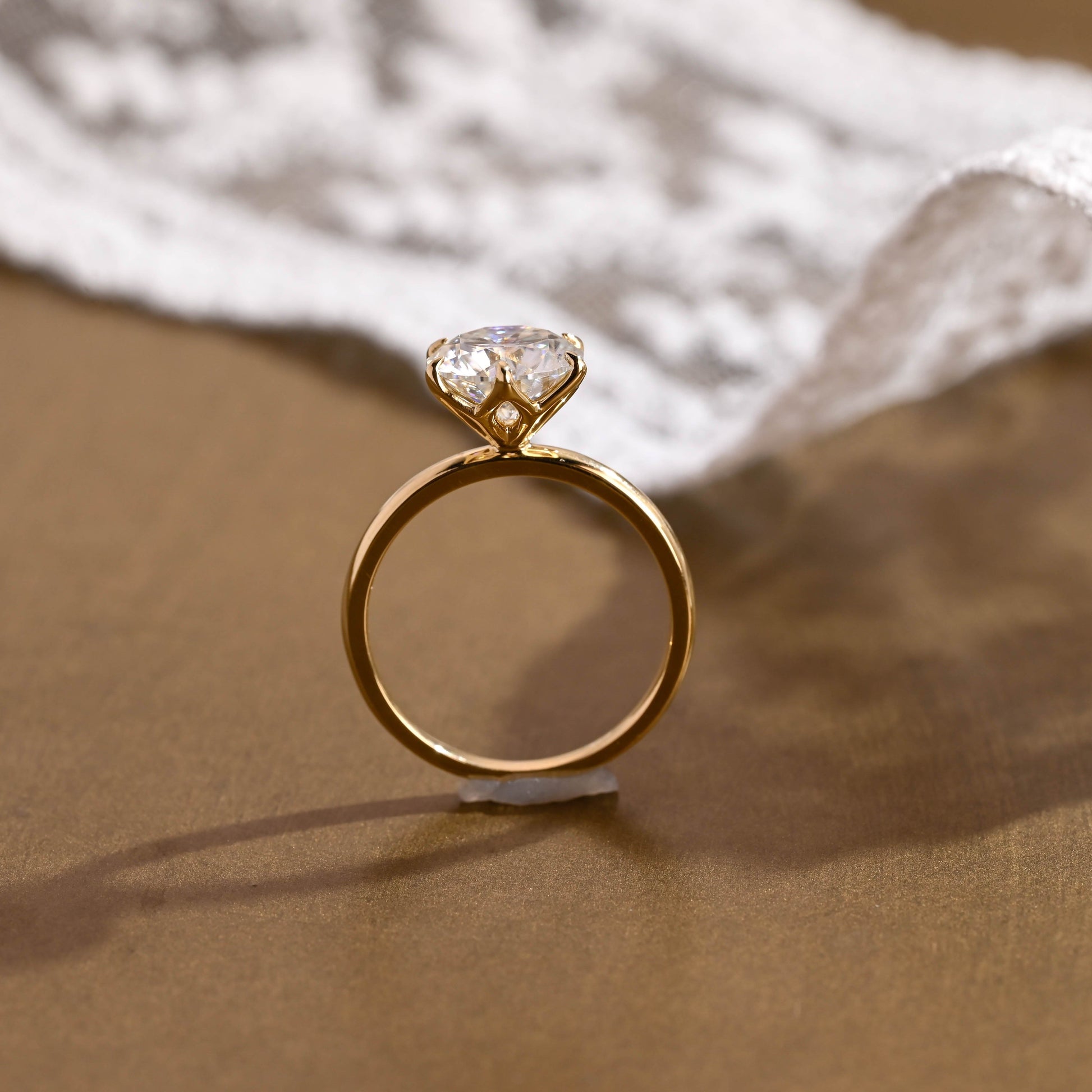 2 CT Round Three Stones Lab Grown Diamond Engagement Ring