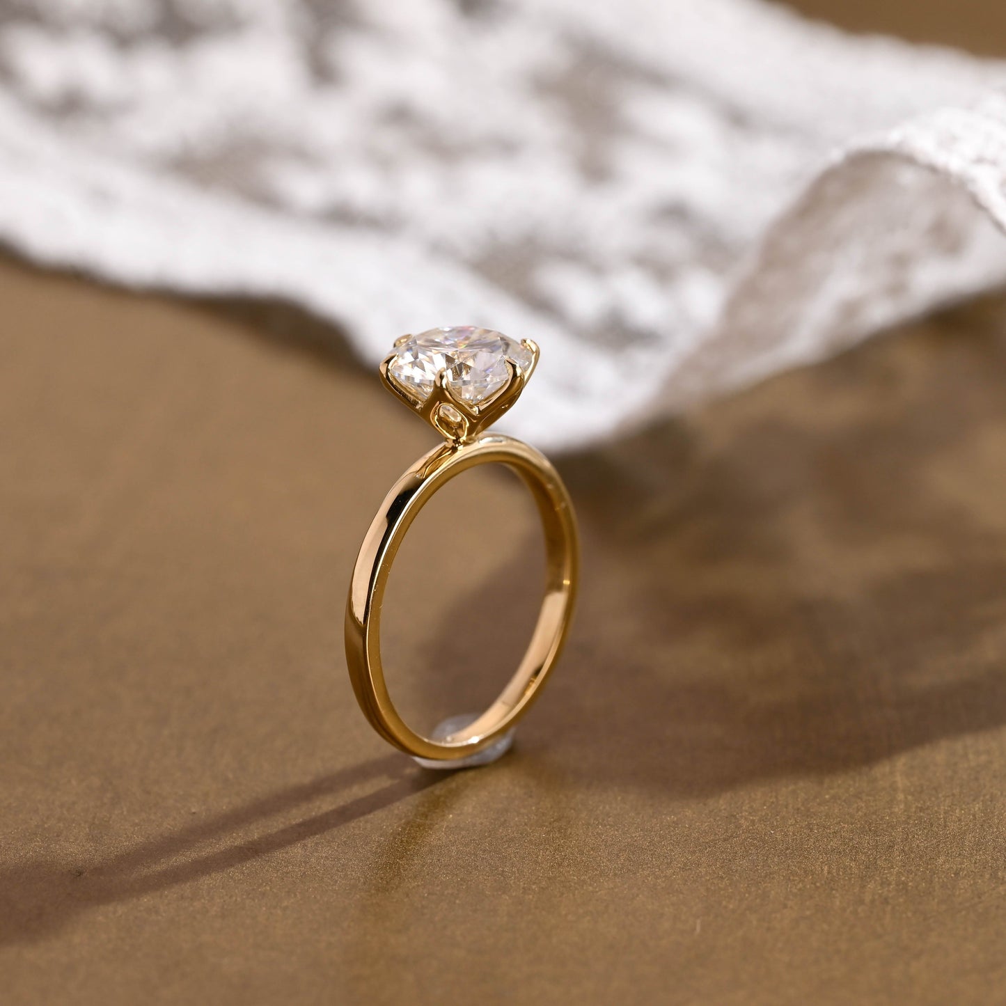 2 CT Round Three Stones Lab Grown Diamond Engagement Ring