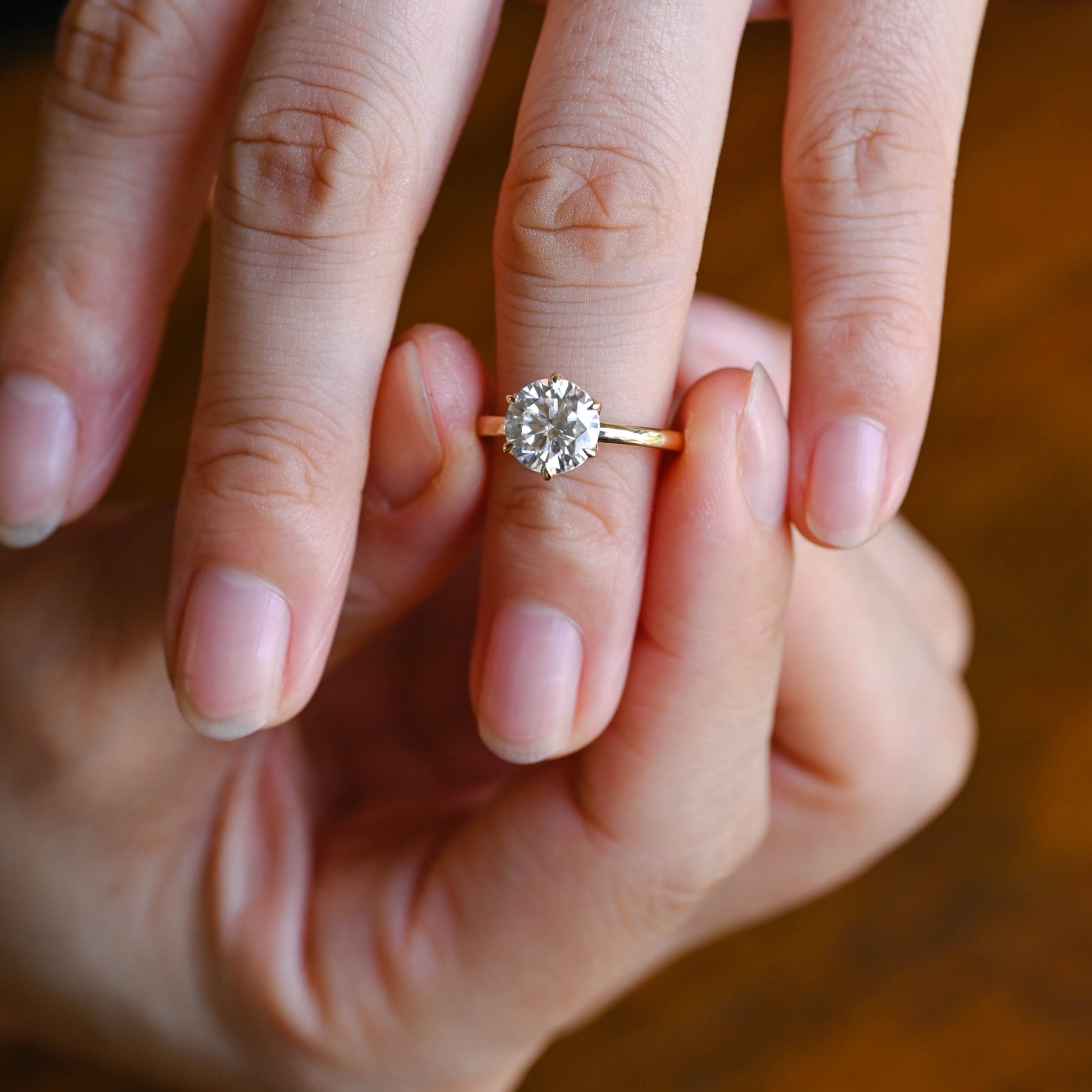 2 CT Round Three Stones Lab Grown Diamond Engagement Ring