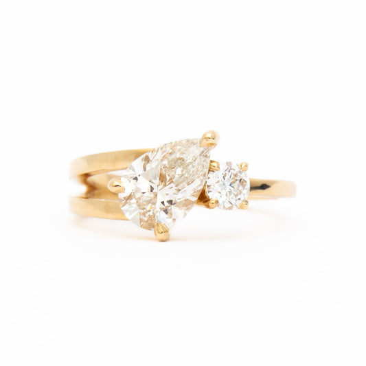 2 CT Round Three Stones Lab Grown Diamond Engagement Ring