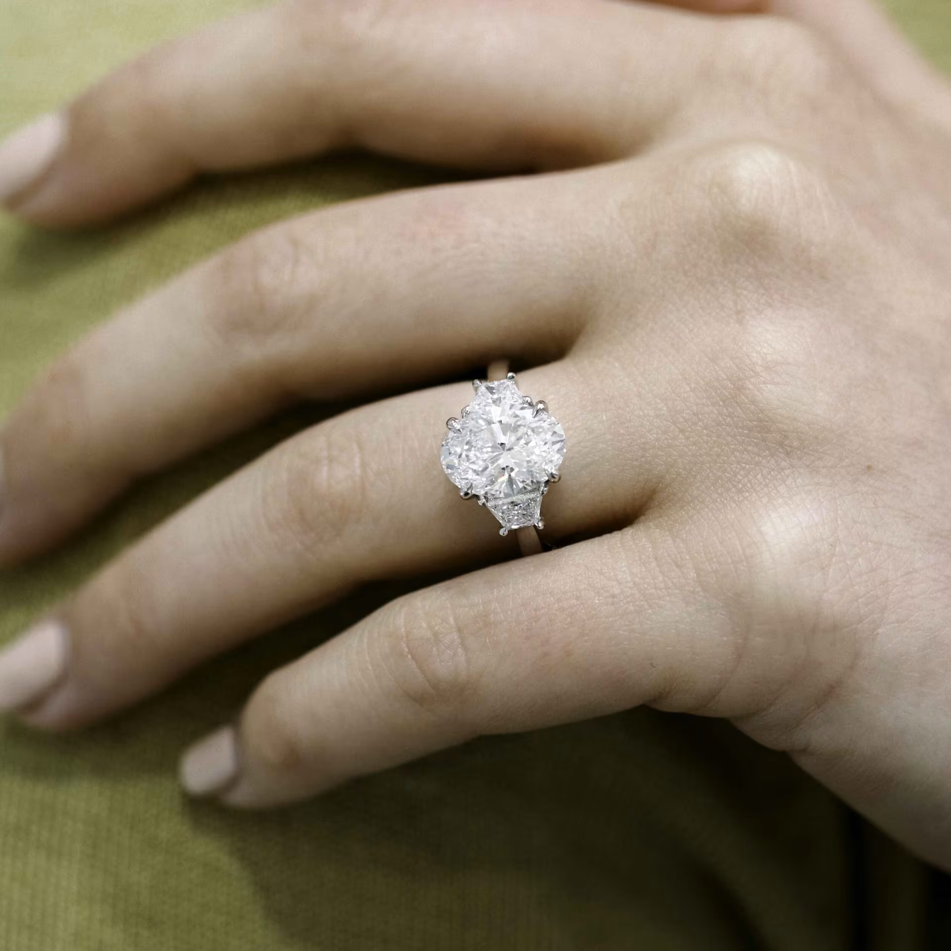 Marquise Cut Cluster Styled Lab Grown Diamond Engagement Ring