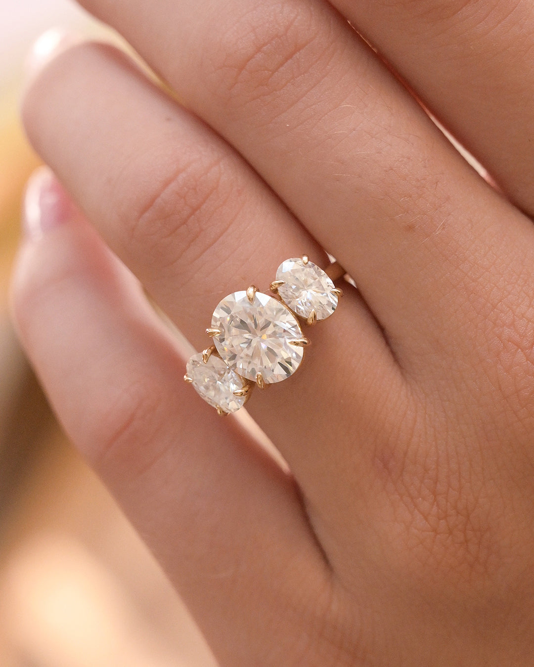 2 CT Round Three Stones Lab Grown Diamond Engagement Ring