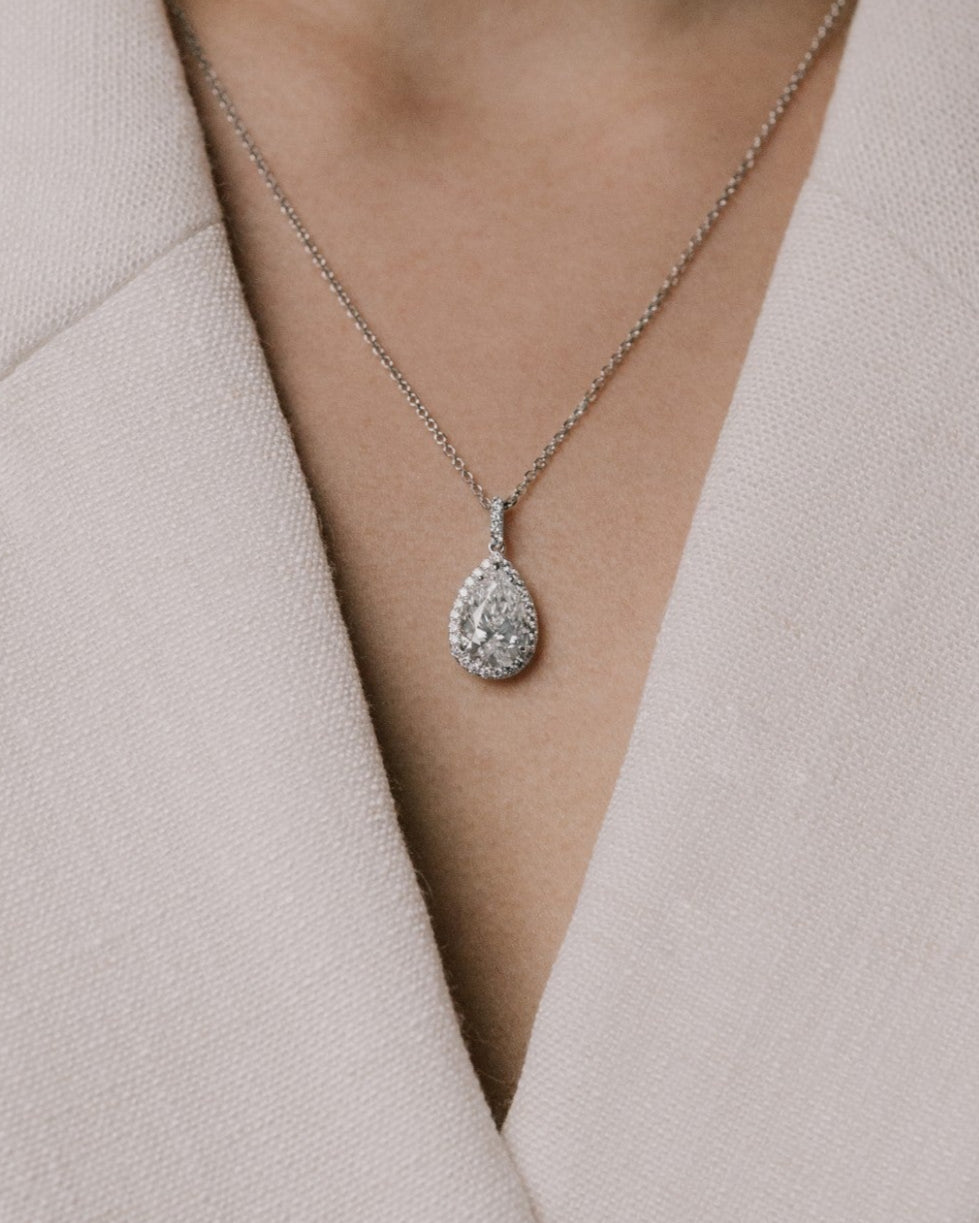 1.0 CT Round Bezel Solitaire Lab Grown Diamond Necklace