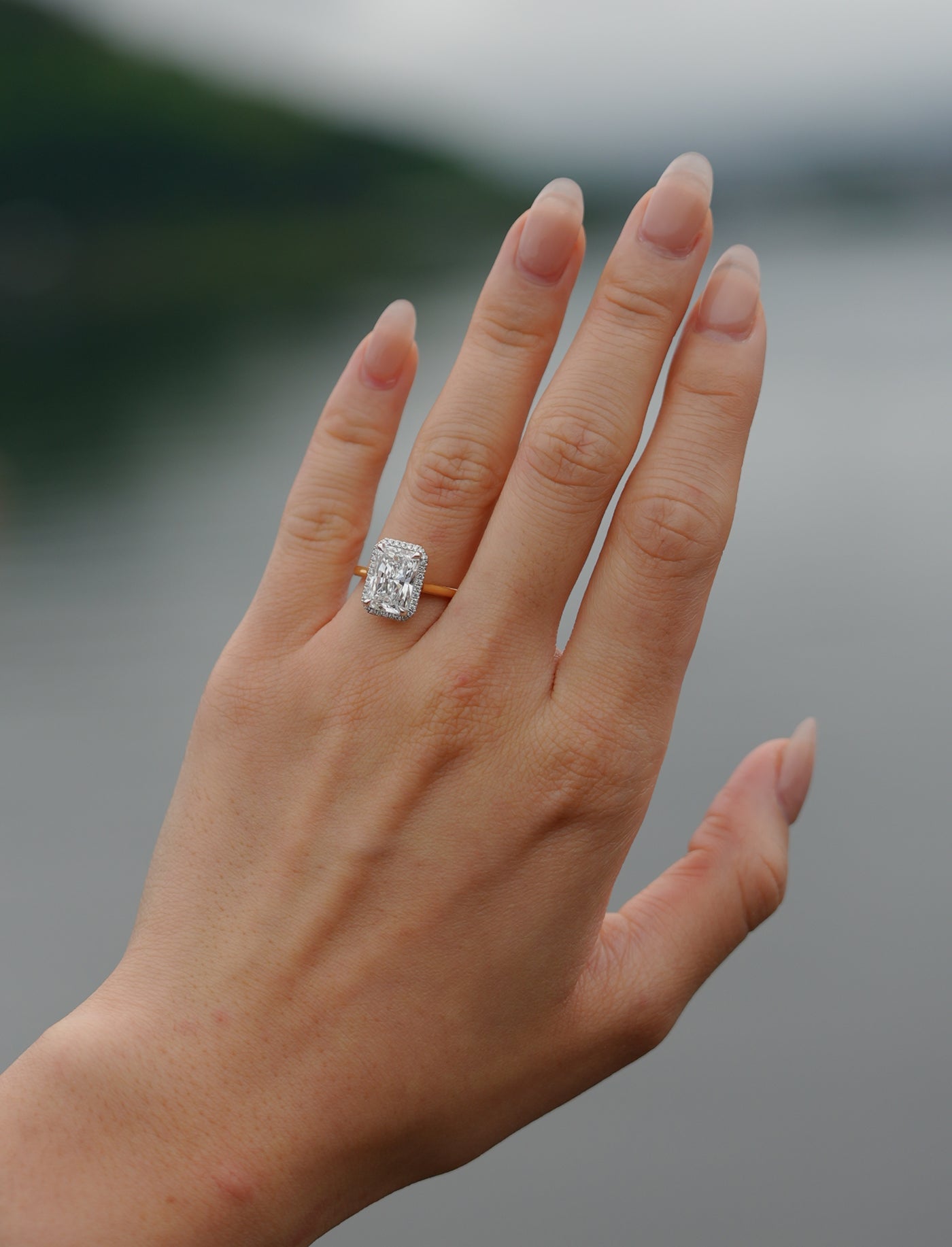 2 CT Round Three Stones Lab Grown Diamond Engagement Ring