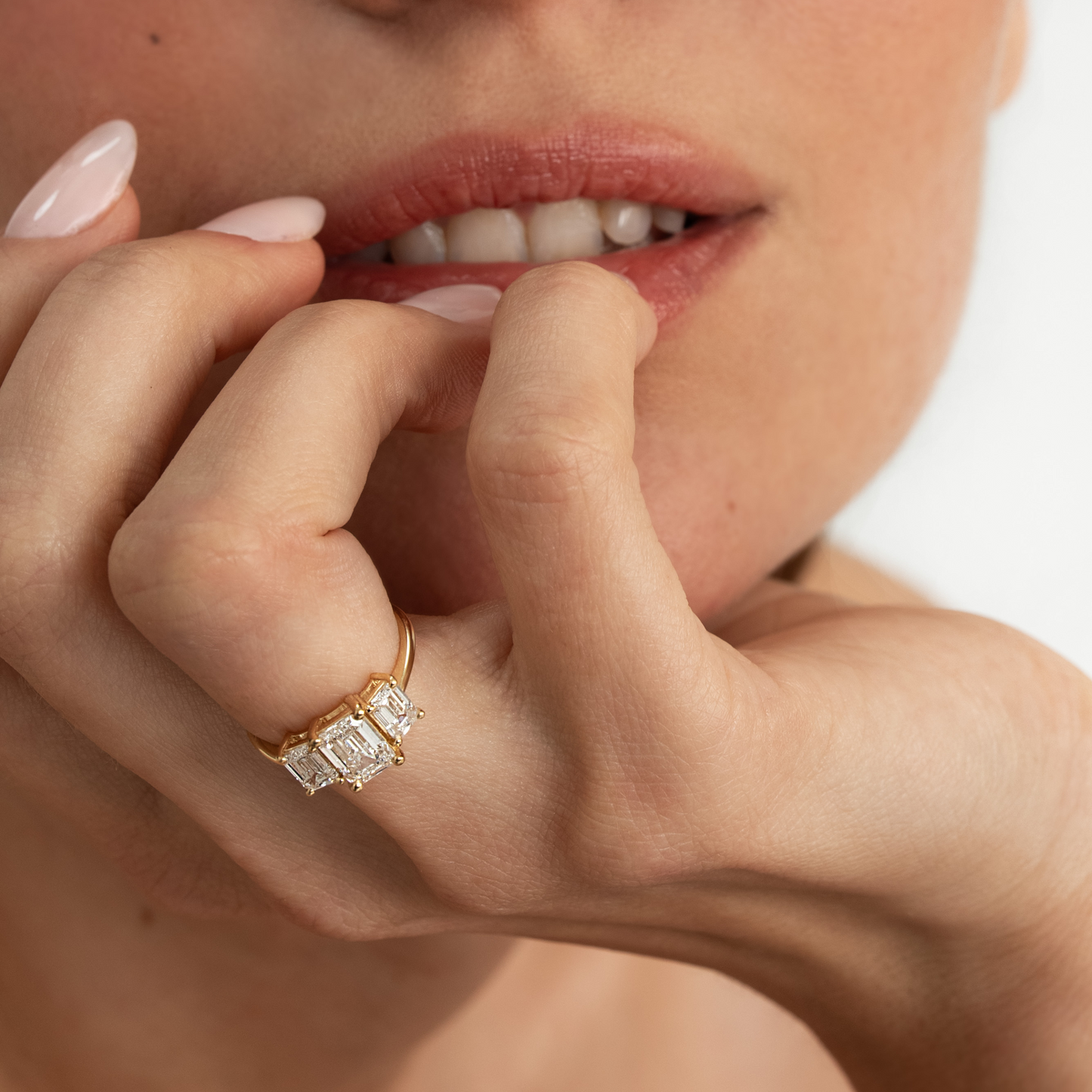 2 CT Round Three Stones Lab Grown Diamond Engagement Ring