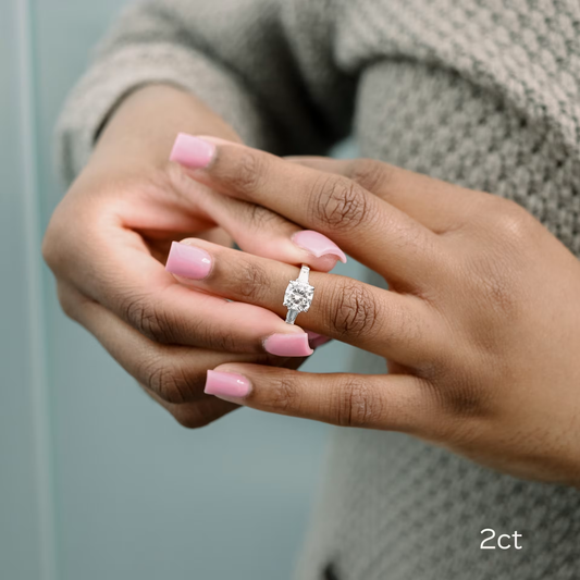 Marquise Cut Cluster Styled Lab Grown Diamond Engagement Ring