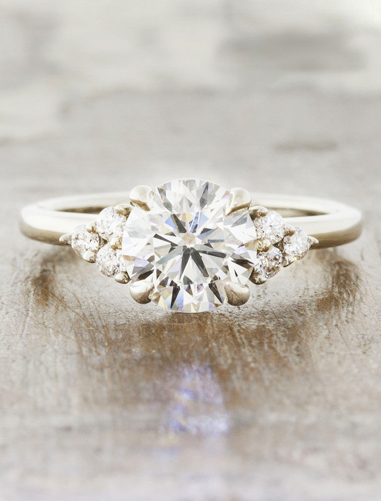 2 CT Round Three Stones Lab Grown Diamond Engagement Ring