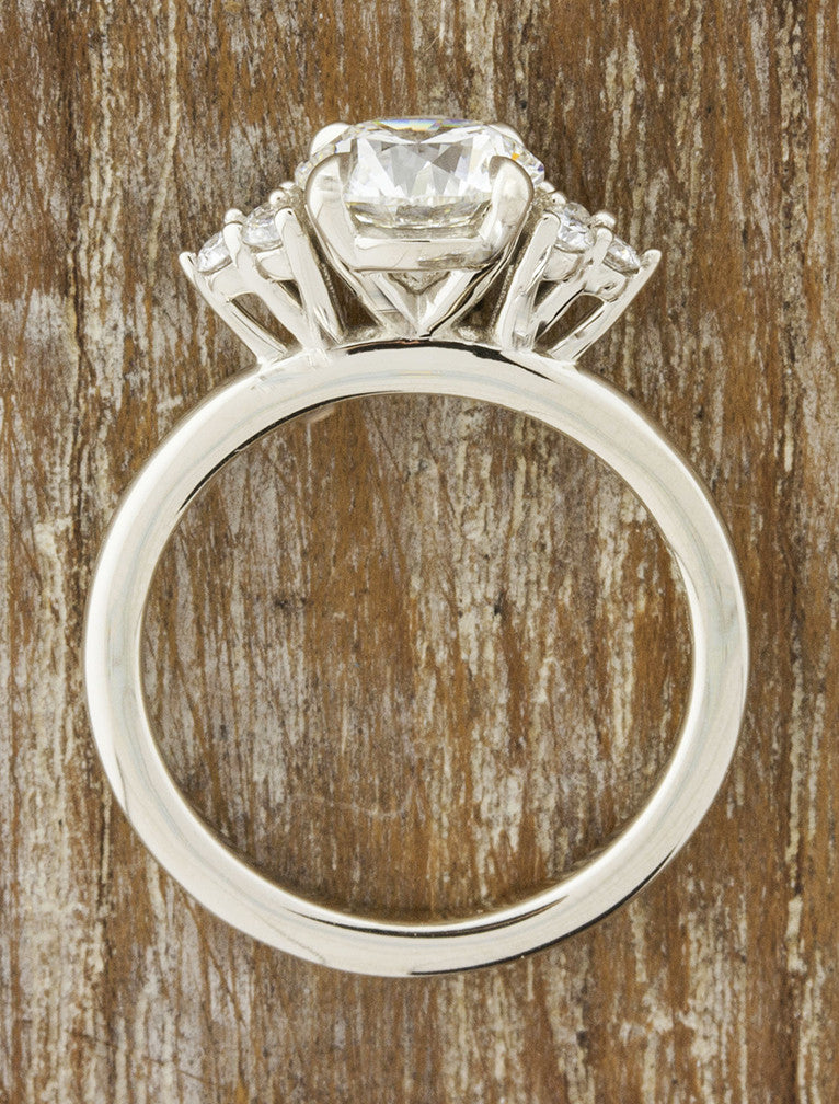2 CT Round Three Stones Lab Grown Diamond Engagement Ring