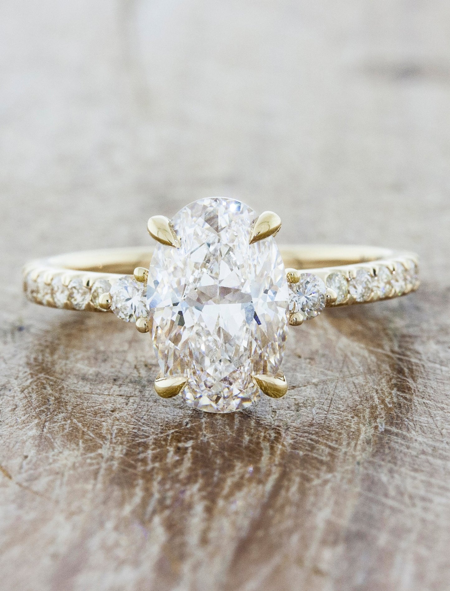 2 CT Round Three Stones Lab Grown Diamond Engagement Ring