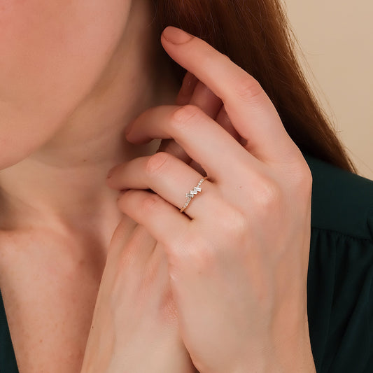 2 CT Round Three Stones Lab Grown Diamond Engagement Ring
