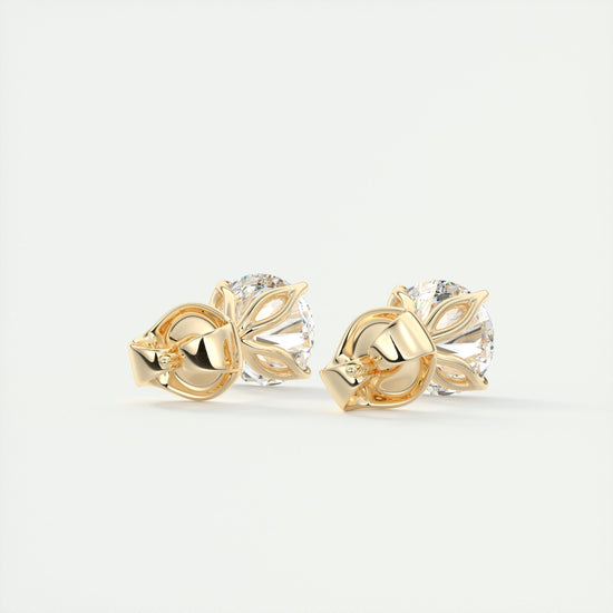 1.0 CT Round Solitaire CVD G/VS Diamond Earrings 7