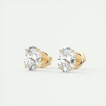 1.0 CT Oval Solitaire CVD G/VS Diamond Earrings 10
