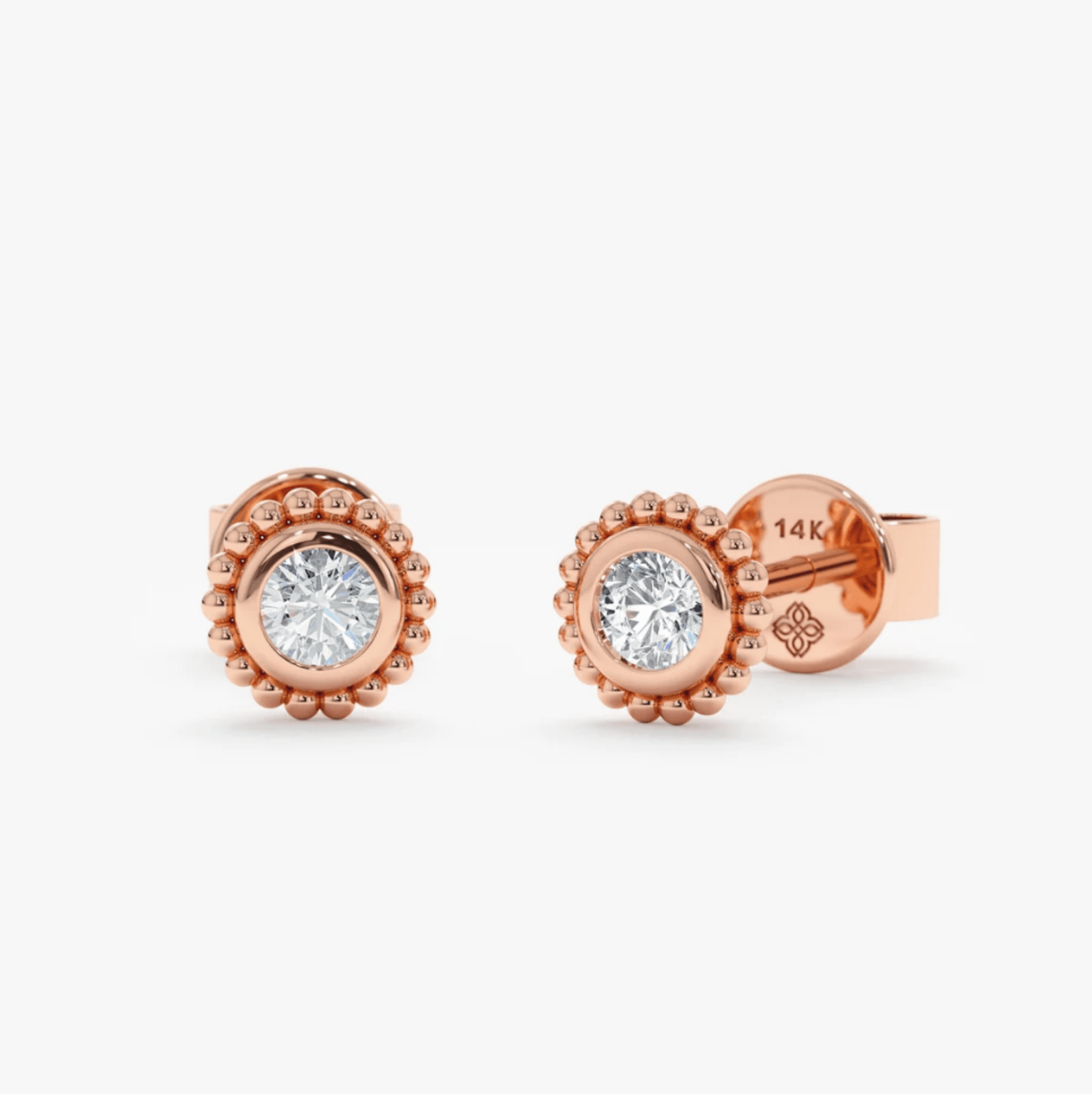 1.0 CT Round Bezel Solitaire Lab Grown Diamond Earrings