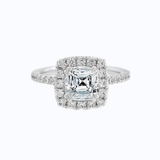 1.50 CT Cushion Shaped Moissanite Halo Engagement Ring 1
