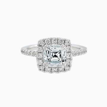 1.50 CT Cushion Shaped Moissanite Halo Engagement Ring 1
