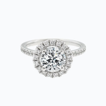1.0 CT Round Halo CVD F/VS2 Diamond Engagement Ring 1