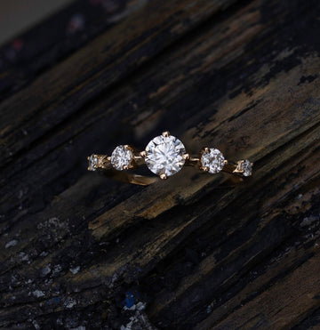 0.80 CT Round Dainty CVD EF/VS Diamond Wedding Band 1