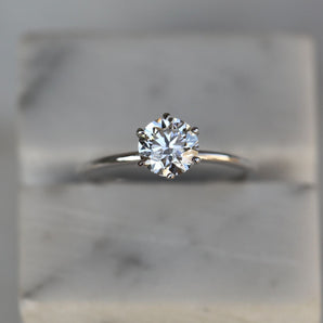 1.0 CT Round Solitaire CVD E/VS1 Diamond Engagement Ring 1