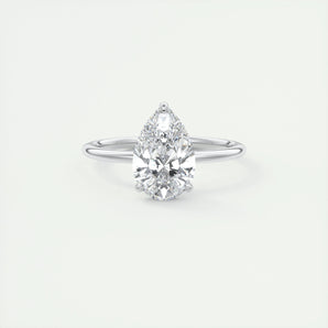 1.93 CT Pear Cut Solitaire Moissanite Engagement Ring 1