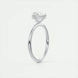 1.91 CT Oval Solitaire Hidden Halo Moissanite Engagement Ring 5