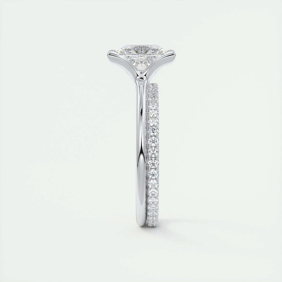 2 CT Princess Solitaire CVD F/VS1 Diamond Engagement Ring 5