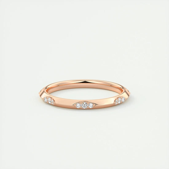 0.09 CT Emerald Lace Style CVD EF/VVS Diamond Wedding Band 11