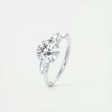 2.0 CT Round Cut Three Stone Moissanite Engagement Ring 5