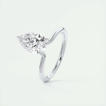 1.93 CT Pear Cut Solitaire Moissanite Engagement Ring 4