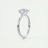 2.0 CT Round Cut Half Bezel Solitaire Moissanite Engagement Ring 6