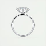 1.91 CT Oval Solitaire Hidden Halo Moissanite Engagement Ring 6