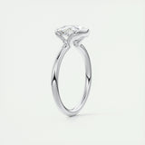 1.91 CT Oval Half Bezel Solitaire Moissanite Engagement Ring 6