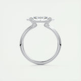 1.98 CT Marquise Half Bezel Solitaire Moissanite Engagement Ring 8