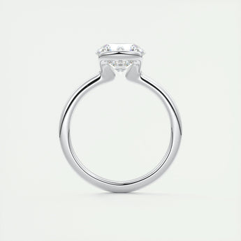 2 CT Round Half Bezel CVD F/VS1 Diamond Engagement Ring 7