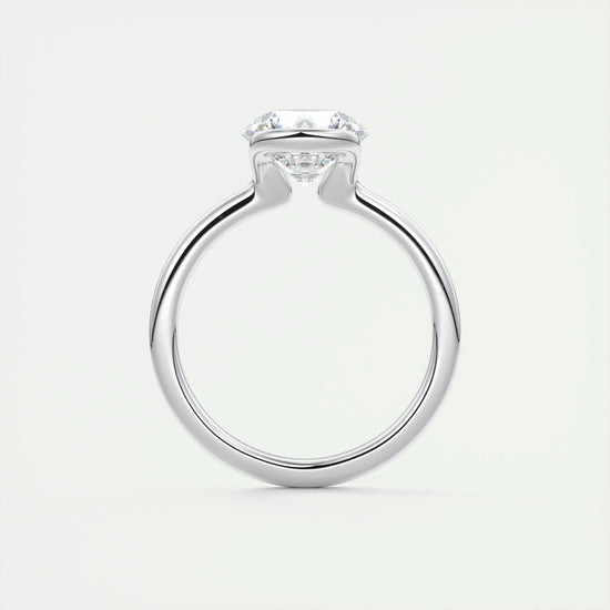 2.0 CT Round Cut Half Bezel Solitaire Moissanite Engagement Ring 7