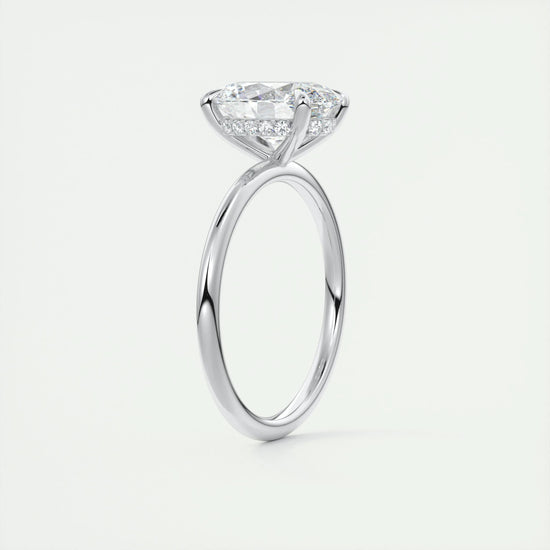 1.91 CT Oval Solitaire Hidden Halo Moissanite Engagement Ring 7