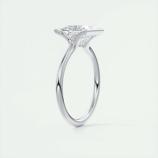2 CT Princess Solitaire CVD F/VS1 Diamond Engagement Ring 6