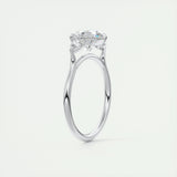 2.0 CT Round Cut Three Stone Moissanite Engagement Ring 7